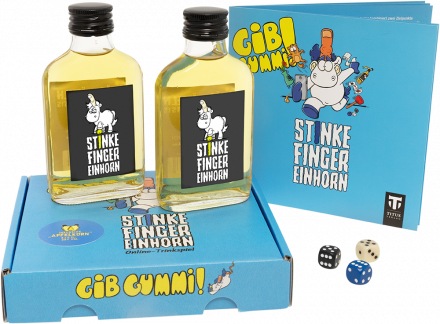 Gib Gummi - Das Stinkefingereinhorn Online-Trinkspiel